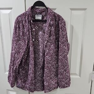 Express Violet Floral Shirt